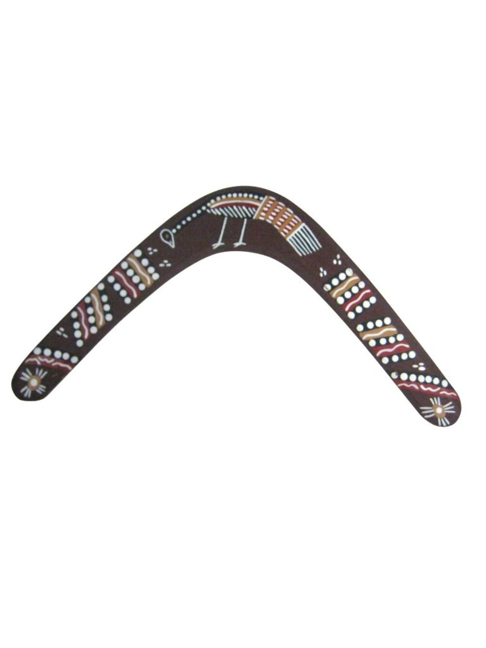 Handcrafted Wooden Boomerang Aboriginal Art Design Signed Australian Hunting